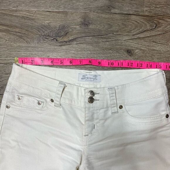 Seven7 White Jeans Womens Size 31x26 Crop Low Rise - Picture 5 of 8